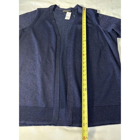 LANE BRYANT Lurex Open Front Modern Cardigan 22/24 Maritime Blue Sparkle Shimmer - Picture 10 of 11